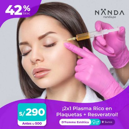 ¡2x1 Plasma Rico en Plaquetas + Resveratrol! 😍 - D'Femme Estética (SURCO)